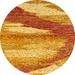 Ahgly Company Indoor Round Abstract Orange Red Abstract Area Rugs 3 Round
