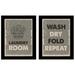 Inkdotpot 2 PieceLaundry Signs for Laundry Room DecorWash Dry Fold RepeatPoster With Frame Laundry Room Wall Art Signs Framed Wall Decor for Home Laundry 14x20 Inches (Black)