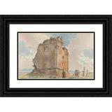 Carlo Labruzzi 24x16 Black Ornate Framed Double Matted Museum Art Print Titled: Sepulchre on the Via Nomentana in the Roman Campagna