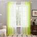 Deconovo Sheer Curtains Voile Semi Sheer Curtains for Bedroom Rod Pocket Voile Linen Sheer Curtains 2 Panels 52 x 45 Green