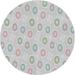 Ahgly Company Indoor Round Patterned Platinum Gray Novelty Area Rugs 6 Round