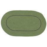 Colonial Mills Green and Gray Bordered Handcrafted Reversible Oval Door Mat 40 x 60