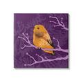 Stupell Industries Bold Orange Bird Sitting Purple Branches Layered Botanicals Graphic Art Gallery Wrapped Canvas Print Wall Art Design by Verbrugge Watercolor