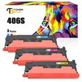 Toner Bank Compatible Toner Cartridge Replacement for Samsung 406S CLT-C406S/XAA CLT-M406S/XAA CLT-Y406S/XAA High Yield (Cyan Magenta Yellow 3-Pack)