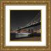 Frank Assaf 12x12 Gold Ornate Wood Framed with Double Matting Museum Art Print Titled - Manhattan bridge and Lower Manhattan skyline New York FTBR-1838