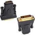 DVI to HDMI Adapter (2 Pack) Gold Plated DVI (DVI D) Male to HDMI Female Converter Adapter Bi Directional Support
