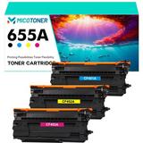 655A Toner Cartridge Compatible forHP CF451A CF452A CF453A 655A Work with Color LaserJet Enterprise M652dn M652n M653dn M653dh M653x Flow MFP M681f M681z M682z(Cyan Magenta Yellow 3-Pack)