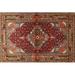 Ahgly Company Indoor Rectangle Traditional Saffron Red Persian Area Rugs 5 x 8