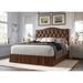 Winston Porter Harper Queen Tufted Platform Bed Upholstered/Metal/Faux leather in Brown | 47.4 H x 42.3 W x 77.6 D in | Wayfair