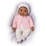 The Ashton - Drake Galleries Little Kiara Lifelike Realistic African American Black Baby Girl Doll with Hand Rooted Hair Fully Poseable Cuddly Bean Bag Body and Soft RealTouchÂ® Vinyl Skin 10 -Inches