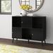 Wade Logan® 3 - Door Accent Cabinet Wood in Black | 29.75 H x 35.25 W x 11.5 D in | Wayfair BABEF66C5A1B419580228EA45E41418C