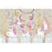 Magical Unicorn Hanging Swirl Decorations (12pc)