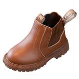 Jdefeg Snowboard Boots Kids Girls Boys Children Ankle Boots Kids Low Heel Booties Fashion Side Zipper Short Flat Shoes 12 Month Boots Girl Pu Brown 27