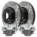 AutoShack Front Brake Calipers Ceramic Pads Drilled Slotted Rotors Black Kit Driver and Passenger Side Replacement for 2008-2012 2013 Mazda 3 2010 2012 Mazda 3 Sport 2.0L FWD BCPKG0693