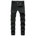 Tejiojio Men s and Big Men s Relaxed Fit Men s New Tight-fitting Ripped Straight Hip-hop Stretch Motorcycle Denim Trouser