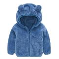 Fesfesfes Toddler Baby Fleece Jacket Boys and Girls Solid Color Plush Jacket Cute Bear Ears Winter Warm Hoodie Thick Coat Jacket Clearance Under $10