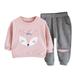 Long Sleeve Cute Tops for Teens Toddler Kids Children Baby Girls Long Sleeve Cute Cartoon Animals Print Sweatshirt Blouse Tops Patchwork Pant Trousers Outfits Princess Clothes Size 6