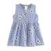 2DXuixsh Baby Girl Chambray Long Sleeve Kids Sleeveless Dress Wedding Party Baby Summer Princess Dresses Girls Toddler Girls Dress&Skirt Dress with Girls Cotton Blend Blue 110