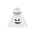 TheFound Baby Boy Girl Halloween Costume Hooded Cloak Ghost Print Robe Cape Oversized Hooded Blanket Sweatshirt Shawl Outerwear