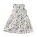 2DXuixsh Clothes Girl 6 Years Summer Girls Dress Casual Princess Dresses Sleeveless Floral Print Kids Cotton Beach Dress Girls Dresses 4 10 Cotton Blend White 90