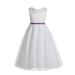 Ekidsbridal Ivory V-Back Lace Edge Flower Girl Dresses Christening Gown for Toddlers Church Social Event 183 6