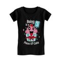 Gift for 3 Year Old Girl 3rd Birthday Funny Cupcake Infant Girls Fitted T-Shirt 3T Black