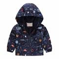 Fesfesfes Toddler Boys and Girls Jacket Printed Hoodie Jacket Lightweight Thin Jacket Outerwear Windproof Jacket Sale on Clearance