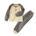 Cute Kids Clothes Winter Toddler Baby Girl Boy Clothes Color Block Knit Walf Checks Outfit Kids Cotton Long Sleeve T Shirt Tops Pants Set 2Pcs Blanket And Hat Set Girl