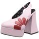 LAMODA Damen Slight Mishap Court Shoe, Pink Pu Red Flower, 37 EU
