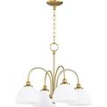 4 Light Nook Chandelier In Style 22 Inches Wide By 18 Inches High-Aged Brass Finish -Traditional Installation Quorum Lighting 6409-4-80