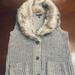 Jessica Simpson Jackets & Coats | Jessica Simpson Nwot Faux Fur Collar Knit Sweater Sleeveless Cardigan Vest | Color: Gray | Size: M