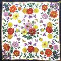 Gucci Accessories | Gucci Gucci Scarf Large Navy White Multicolor Flower Floral Butterfly Bee Sil... | Color: White | Size: Os
