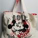 Disney Bags | Disney Authentic Mickey Minnie Canvas Tote Bag New | Color: Cream/Red | Size: Os