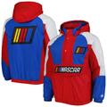Men's Starter Red/Blue NASCAR The Body Check Half-Snap Pullover Jacket