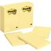 Post-it Notes Original Notepads 100 - 4 x 6 - Rectangle - 100 Sheets per Pad - Unruled - Canary Yellow - Paper - Self-adhesive Repositionable - 12 / Pack