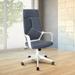Modern Studio Office Chair High Back Swivel Office Chair in Grey/White
