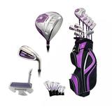 Precise M5+ Ladies 17 Piece Complete Right Hand Womens Golf Clubs Set w/ Cart Bag - 2 Color Options!