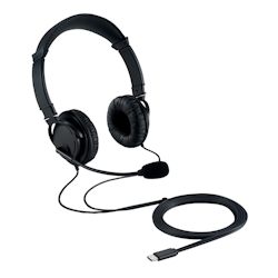 Kensington Kopfhörer USB Noise Cancelling Microphone Mit Mikrofon Schwarz Image