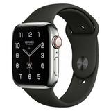 Restored Apple Watch Series 5 44mm GPS Cellular HermÃ¨s Stainless Steel with Black Band (Refurbished)