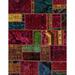 Ahgly Company Machine Washable Indoor Rectangle Abstract Red Wine or Wine Red Area Rugs 4 x 6