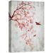 wall26 Canvas Print Wall Art Retro Wood Panel Red Cherry Blossoms Nature Wilderness Illustrations Modern Art Decorative Multicolor Zen Rustic Relax/Calm for Living Room Bedroom Office - 32 x48