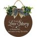 Eveokoki 11 Wood Signs Home Decor Every Love Story Is Beautiful But Ours Is My Favorite Front Door Round Wood Sign Hanging Porch Decor Sign for Farmhouse