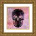 Allen Kimberly 12x12 Gold Ornate Wood Framed with Double Matting Museum Art Print Titled - Floral Skull Pink