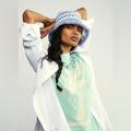 Free People Accessories | New Free People Pixie Stripe Crochet Bucket Hat | Color: Blue/White | Size: Os