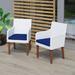 Sand & Stable™ Rocheport Set Of 2 Outdoor Dining Armchairs w/ Cushions Wicker/Rattan in Brown | 33.46 H x 22.4 W x 22.8 D in | Wayfair