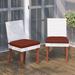 Sand & Stable™ Rocheport Set Of 2 Outdoor Dining Chairs w/ Cushions Wood/Wicker/Rattan in Brown | 33.46 H x 18.5 W x 22.44 D in | Wayfair