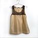 J. Crew Tops | J. Crew Silk Shell Cami With Lace Trim | Color: Black/Tan | Size: 12