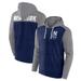 Men's Fanatics Branded Heathered Navy/Heathered Gray New York Yankees Blown Away Full-Zip Hoodie