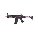 Lancer Tactical Proline Enforcer Battle Hawk 7in Skeleton M4 Airsoft Rifle w/ PDW Stock Black/Purple LT-34BFP7-G2-ME