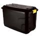 STORM TRADING GROUP Storage Container Boxes Black Trunks With Lids Heavy Duty Large Wheels Yellow Handles Great for Garden, Indoor & Outdoor (190 Litre (WITH WHEELS), 1 Storage Box)